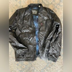 Levi's Black Leather Jacket  for Men